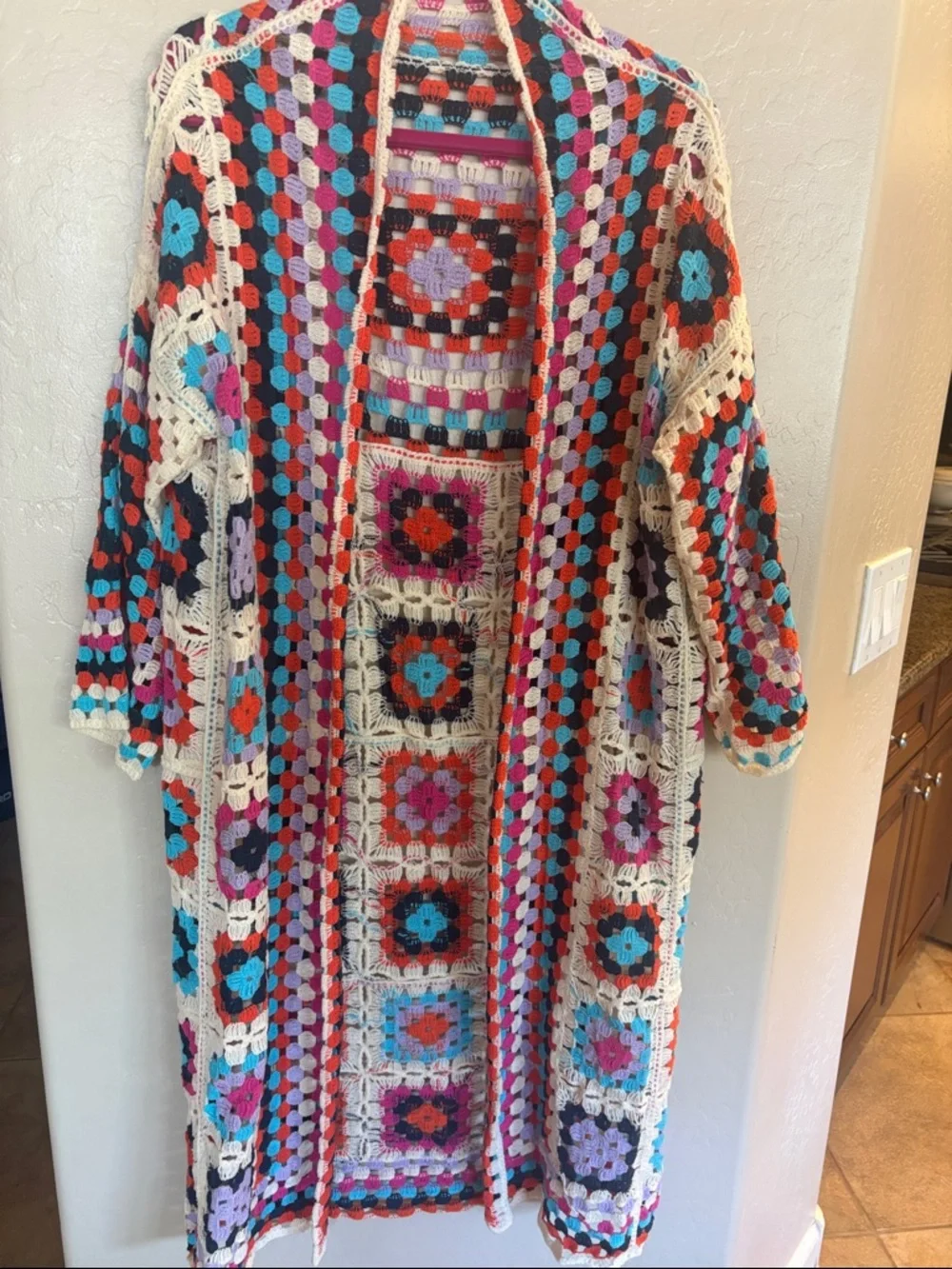 Multicolor Crochet Granny Cardigan Sweater - Picture 1 of 4